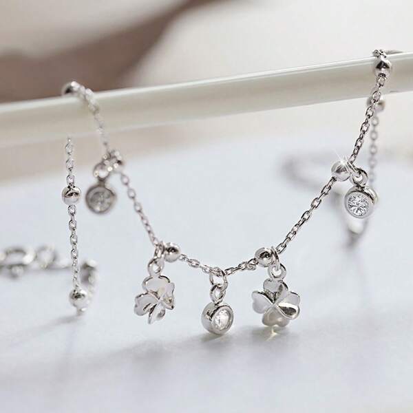 S925 Sterling Silber Single Diamond Fußzubehör für Frauen