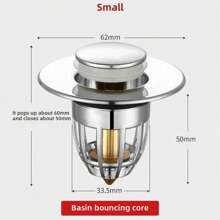 Explosive Pressure Type Basin Drain, Fast Drainage, Anti Clogging, Essential For Lazy People, Kitchen And Bathroom Universal Washbasin, Pressure Drainage Plug, Anti Odor And Insect Proof, No Installation Required, Replace Old Style Jumping Drain Back To School