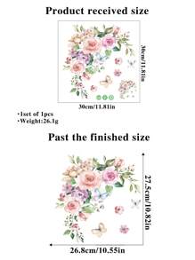1pc Flower Pattern Toilet Lid Decal For Bathroom Decor,Toilet Sticker,Wall Stickers,Stickers,Wall Decal, Vinyl Decal For Home Decorations,Spring Decoration Items Refresh Your Home,Rama Decoration Stickers Gifts Birthday Graduation
