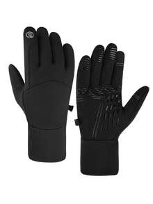 Windproof, Waterproof, Non-Slip Touchscreen Gloves For Cycling, Driving, Running, Outdoor Sports, Warm For Autumn/Winter - Black - View 6