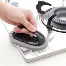 带/不带塑料手柄的魔法钻石海绵擦洗器 | 适用于锅碗瓢盆的强力多用途清洁剂 - 去除顽固污渍、污垢和铁锈，清洁配件、家用清洁用品、房间装饰，可用于防止油渍、垃圾等，适用于厨房、餐厅、派对、聚会、旅行、家庭礼物、家居礼物