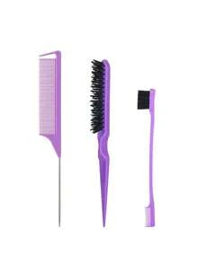 3pcs/Set Kids Hair Styling Tools, Include Hair Comb, Eyebrow Brush, Color Streak Brush