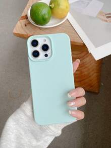 A Cyan Large-Pore Leather Grain TPU Mobile Phone Case, Suitable For Apple Mobile Phones/Apple Mobile Phone Cases/Apple 11/12/13/14/15/16/PRO/PROMAX/14/15/16/PLUS/Apple X/XS/XSMAX - Pale Blue - View 5
