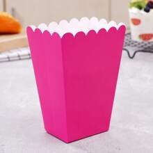 10pcs Solid Color Pink Food Box, Gift Wrapping Supplies, Birthday Babe Shower Wedding Party Room Table Decoration Family Movie Night French Fries Box, Popcorn Cups, Popcorn Buckets Treat Boxes Containers Macaroni Packaging Box