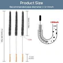 1pc Soft Bristle PP Material Crevice Cleaning Brush - Flexible Long Brush For Cleaning Dryer Vents And Hard To Reach Areas, Won't Shed Hair, Ergonomic Handle For Kitchen, Bathroom, Living Room, Bedroom