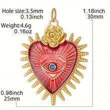 1pc Copper Micro-Inlaid Zirconia Devil Eye Dog Sun Shaped Pendant, DIY Bracelet Necklace Earrings Keychain Versatile Accessory - Multicolor - View 42