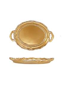 1pc Mini Jewelry Tray, Oval Vintage Decorative Tray, Jewelry Display Tray, Vintage Court Style Jewelry Storage Tray, Vintage Aristocratic Style Ornament Storage Tray, Perfect For Photography Accessories, Still Life Photography, Decorative Storage, Photo Background. Suitable For Bedroom, Living Room, Bathroom. Women's Storage, Suitable For Women's Back To School Gift.