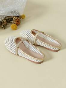 Girls' Casual Style Flat Mesh Ballet Shoes, Resort Vibe - Gold - View 5