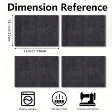 4pcs Solid Color Placemats, Elegant And Simple Design, 17.72 X 11.82 Inches, Machine Washable, Linen Fabric, Suitable For Restaurant, Party, Holiday, Dining Table Decoration