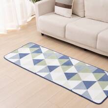 Rug, Washable, All Season, Room Mat, Small, Play Mat, Nordic, Anti-Mite, Non-Slip, Washable Rug, Compatible With Hot Carpet, Compatible With Floor Heating, Summer, Winter, Mat, Rug Mat, Carpet, Rug Carpet, Flannel, Washable, Carpet, Living Room - Triángulo azul - Ver 15