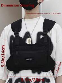 多口袋战术货运背包，户外背心包，多功能尼龙胸包，轻便手机收纳包，应急旅行包，时尚街头男士嘻哈胸包，适合学生、校园、旅行度假、日常通勤、嘻哈表演、健身、跑步、骑行、锻炼、徒步旅行和露营，节日礼物，生日礼物。 - 彩色 - 查看 3