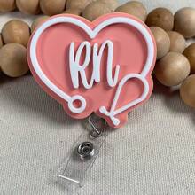 Spersonalizowany bębenek na identyfikator pielęgniarki Spersonalizowany bębenek na identyfikator pielęgniarki Wciągany bębenek na identyfikator stetoskopu Uchwyt na identyfikator Serce pielęgniarki