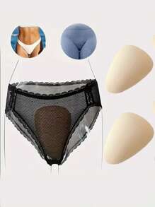 1/2/5 Peças Modelador de Maiô Bikini Feminino - Respirável em Náilon, Forro de Maiô Bikini Confortável e Sem Costura de Cobertura Total, Elimina Linhas Constrangedoras e Acolchoamento Frontal, Calcinha de Yoga com Pad Antideslizante, Ajuda Efetivamente a Evitar Exposição e Proteger suas Partes Íntimas!