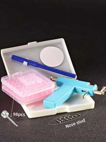 106pcs Reusable Ear Piercing Kit: Complete Ear & Nose Piercing Set - Professional DIY Jewelry Making Set, Including 98 Hypoallergenic Silver Plated Earrings, 1 Piercing Gun And 6 Rhinestone Nose Studs, Designed For Home, Ideal For Students And Personal Ear Piercing, High-Quality Beauty Tools And Accessories - Multicolor B - View 16