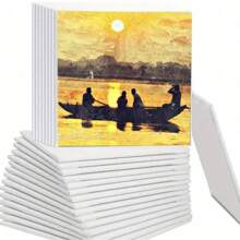 12 pannelli per tela da pittura piccoli, tavolette di tela quadrate per dipingere, pannelli di tela bianchi e piatti per acrilici, tavolette per disegno e pittura, adatti per adulti, studenti, scuola, casa, ufficio, forniture per il ritorno a scuola, articoli scolastici, primo giorno di scuola