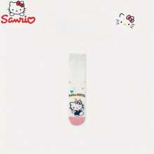 Sanrio 1Pair Sanrio Hello Kitty Women'S Knee-High Socks, 100% Polyester, Breathable Mesh, Cute Animal Pattern, Comfortable Knit Fabric, Long Tube Sports Socks,