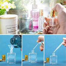 6pcs+4 Accessories 15ml Transparent Perfume Spray Bottle, Including 6 Spray Bottles, 2 Funnels, And 2 Sub-Packing Artifacts