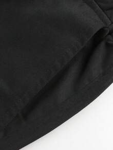 1 Stück Herren Outdoor Sport Anzug, einfarbige Wanderhose mit Mehrtaschen, Cargo-Hose für Sommer Strand Urlaub, täglichen Pendlerbetrieb, Lauftraining, lose lässige Sporthose, Knöchellang, Fitness Training - Schwarz - Übersicht 4