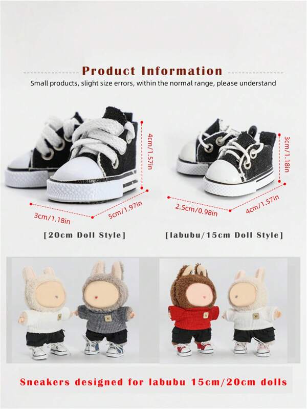 1pc Canvas Shoes, Large Canvas Suitable For 20cm Dolls, Small Canvas Suitable For 15cm Dolls