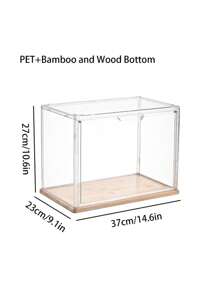 1pc Wallet Wardrobe Storage Box, Transparent Handheld Display Box, Stackable Acrylic Storage Cabinet, Plastic Storage Container For Wallets, Toys, Shoes
