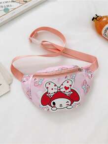 Sanrio 1 pieza Bolso de hombro con diseño de dibujos animados de Sanrio, mochila linda, bolso cruzado/de cintura de moda, monedero para aperitivos