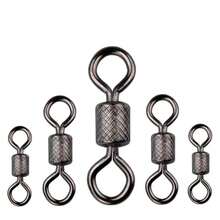 Kait Pancing Putar Bantalan Bola 50 PCS/Lot dengan Cincin Jepit Padat Kait Putar Bergulir untuk Aksesoris Pancing Ikan Mas - Hitam - View 1