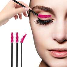 100 piezas GUMIKE Brochas desechables de rímel para extensión de pestañas, cejas y maquillaje (Negro) - Rosa - Ver 3