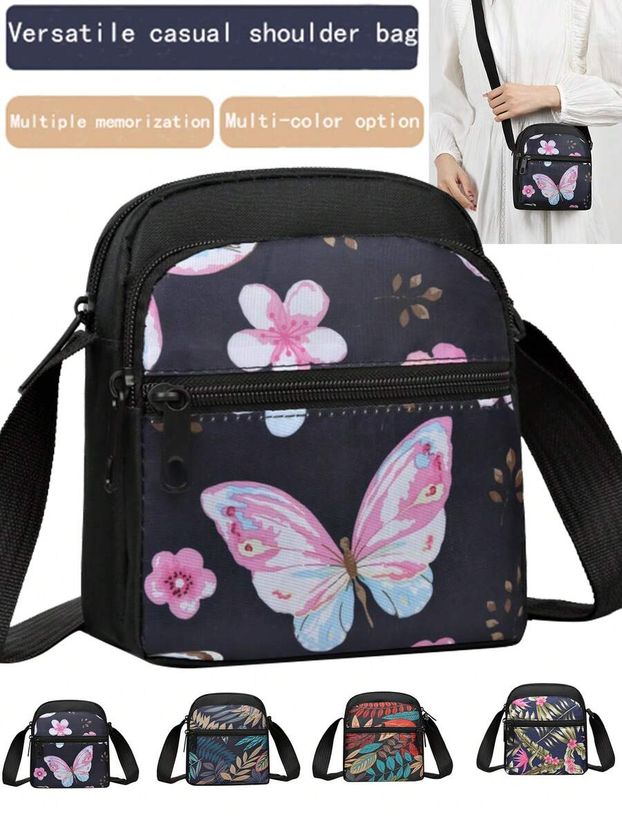 Mobile Phone Bag Crossbody New Mini Small Bag Nylon Cloth Bag With Cute Shoulder Change Key Bag - Black - View 1