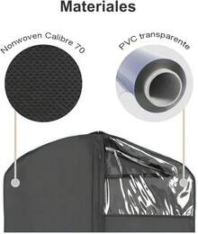 Portatrajes Bolsas Colgantes para Trajes, Sacos, Chamarras, Camisas, Blusas, Vestidos. Portador de Ropa para Viaje. Protector de Ropa con Ventana para closet. Funda de Ropa (set 2: 100x60cm) - Set_Novios - Ver 4