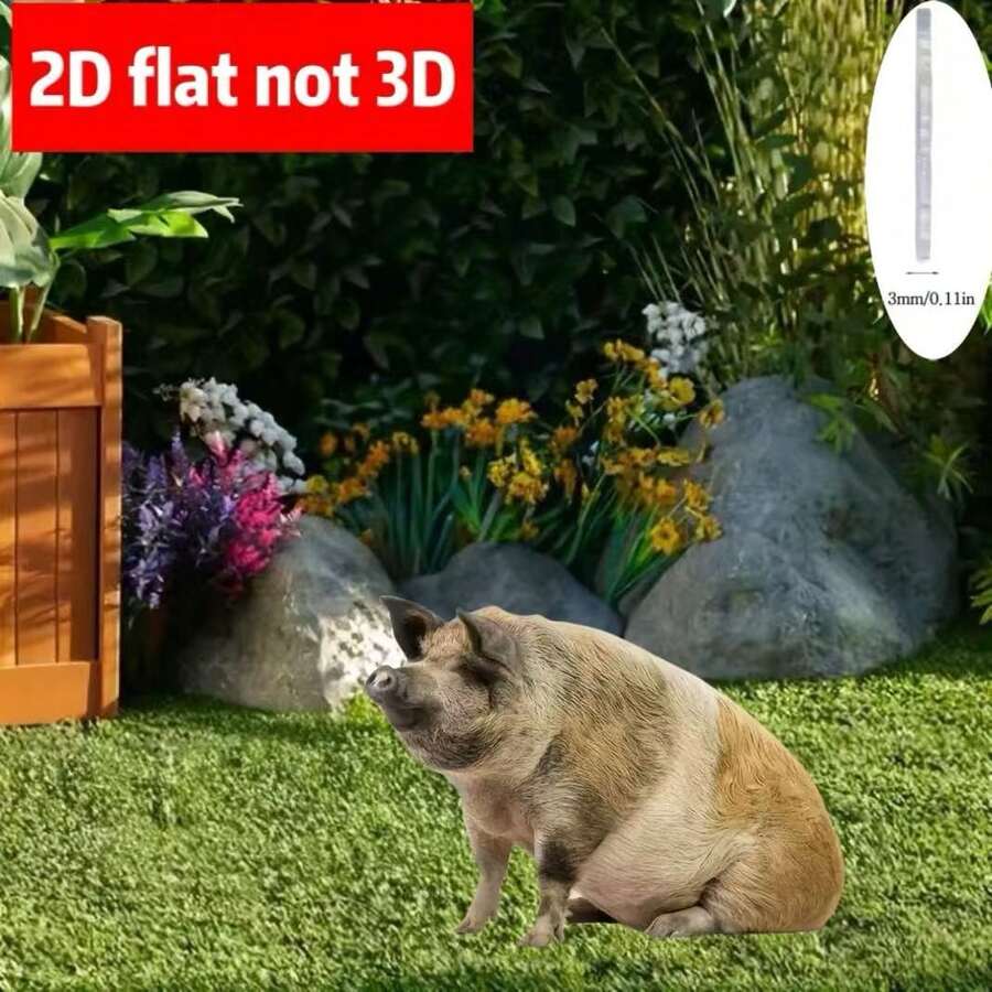 1 pieza de 30 cm/11,81 pulgadas (Plana 2D) Estaca de decoración de jardín con estilo realista de animal, jabalí silvestre realista - Decoración de jardín, césped, suelo, jardín, patio, granja, decoración exterior, regalo de inauguración de la casa, decoración del hogar, decoración de bonsái
