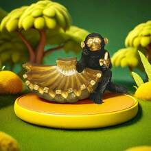 Creative & Interesting Banana Monkey Ornament, Luxury Office/Home Decor, Resin Crafts For Entryway, Key Holder