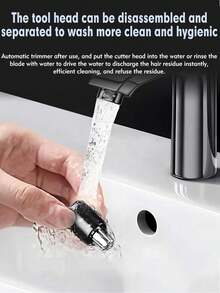 男女通用防水鼻毛修剪器 - 带双刃刀片，低噪音，电动鼻毛修剪器，眉毛修剪器，男士鼻毛修剪器，轻松去除耳毛、鼻毛、眉毛和面部毛发，鼻毛去除工具鼻毛剪刀 - 彩色 - 查看 4