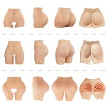 Fashion Women's Silicone Buttock Lifting Open-Crotch Pants, Honeycomb Silicone Buttocks Pad, Realistic Full Thigh Shaping Shapewear, Lifting Butt Line