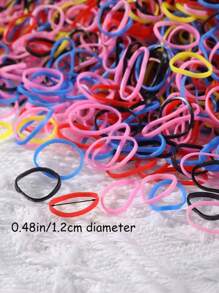 3000/200 buc elastice de păr casual de unică folosință, culori aleatorii, benzi de cauciuc de 1,2 cm/0,48 in, potrivite pentru femei zilnic, vacanță, machiaj, naveta, sport, codițe, cravată de păr, accesorii de păr, suporturi pentru codițe, bobbles de păr