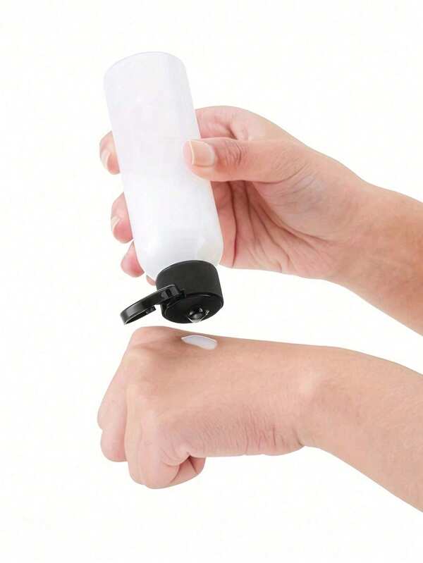 Transparent Round Shoulder Bottle With Flip Top Butterfly Cap Travel Bottle Empty Cosmetic Sample Dispenser Container, Travel Bottle, Travel Container Small Leakproof Squeeze Bottle With Black Flip Top For Toiletries, Shampoo, Lotion, Conditioner, Travel Size Cosmetics, Home Travel, Travel Essentials School Supplies Holiday Camping Holiday Essentials Vacation Accessories Mini Women Perfume Men Perfume Beach