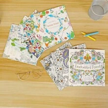 1pc Random Style Students Stress Relief Drawing Coloring Book, Mandalas Coloring Pages, English Version Random Design