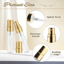 FIGHTYU 5 Stücke/20 Stücke 5ml/10ml Mini Klarglas nachfüllbare Zerstäuberflasche, Reiseparfümflasche, feuchtigkeitsspendende leere Flasche für Party, Make-up-Tools (glänzend gold) (kommt mit 4 Zubehörteilen), für Schönheit, ätherische Öle, Pflanzen, Haushalt und täglichen Gebrauch, Reiseaccessoires, mit feiner Textur, geringer Allergenität, ideal für Geschäftsreisende und beschäftigte Berufstätige (glänzend gold)
