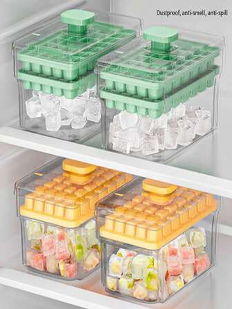 1pc One-Touch Ice Cube Tray, Easy Release Ice Cube Maker, Home Use Fast Freezing Ice Cube Storage Box