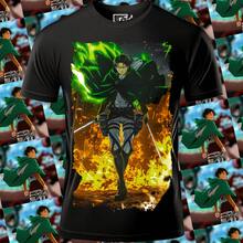 Playera Unisex con Estampado de anime LeviAckerman | Diseño Urbano y Comodo | Streetwear, Festivales y Uso Diario | Algodón Peinado y Corte Holgado  | Ideal para Outfits Casuales, Fiestas o Regalos | Hombre y mujer - Negro - Ver 3