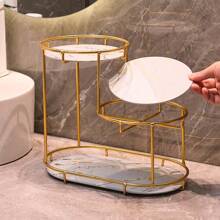 1 pieza Bandeja de baño de tres niveles para cosméticos, productos de cuidado de la piel, perfume, lápiz labial, para el baño, el dormitorio, el escritorio, regalo de Navidad, accesorios de baño, organizador de baño, de vuelta a la escuela