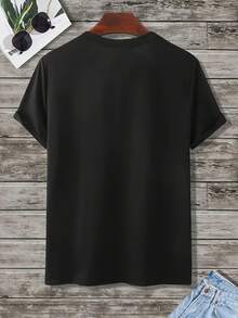 Camiseta estampada de moda para hombres - Negro - Ver 2
