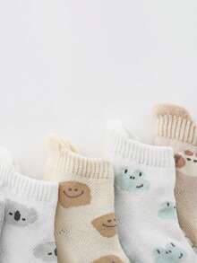 5双装透气网眼防滑袜，适合0-8岁男孩女孩，柔软舒适，可作步行袜、地板袜、婴儿袜，可爱 - 彩色 - 查看 5