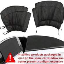 Car Window Shades, 2 Packs Breathable Mesh Side Car Window Sun Shades, Stretch Car Window Screens For Baby/Camping Heat Block UV Protection, Back Window Covers For Car, Truck, SUV, Van