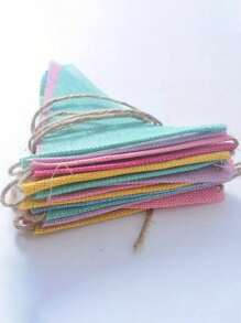 Set di 12/15 bandiere di tessuto multicolore, bandiere appese multifunzionali per decorare casa ed eventi, perfette per matrimoni, compleanni, Pasqua, Natale, Ognissanti, Ringraziamento, Capodanno, giardino, ritorno a scuola, laurea. Decorazioni pasquali, colori misti con corda di iuta, decorazioni a bandiera in fasce pastello