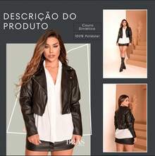 Women's Faux Leather Jacket With Zipper Winter Elegant Casual - Black - View 4