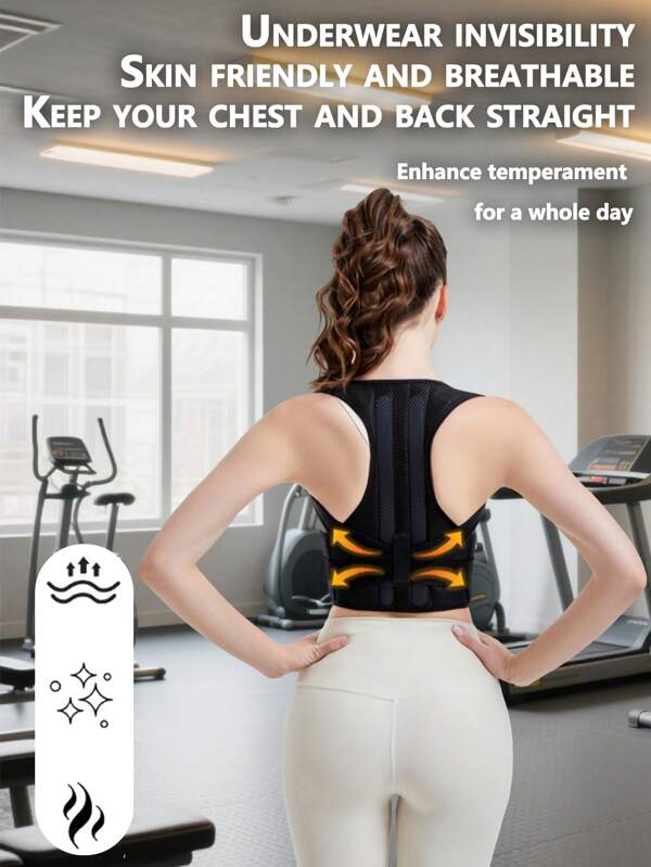 1pc Spring/Summer 2025 Air Purifier Dual-Core Figure-Enhancing Back Supporter, Elastic Breathable Quick-Dry Athletic Vest-Style Support Belt, Lightweight Design For Yoga, Cool And Wrinkle-Resistant In Summer, Natural Posture Training