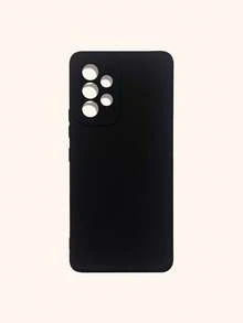 1pc Anti-Drop Solid Black TPU Phone Case, Lens Protection, Compatible With IPhone & Galaxy Smartphones - Black - View 8