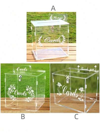 Acrylic Collection Box Acrylic Wedding & Party Card Box Transparent With Lock Cardboard Gift Card Box Removable Birthday Greeting Card Holder,Wedding Decor,Home Decor ,Room Decor Party Favors Bride Gifts Graduation Birthday Decorations Party Decorations Bachelorette