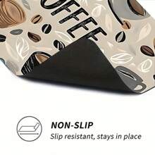 1 pieza Alfombrilla absorbente para secar platos en la encimera de la cocina con estampado de taza de café, esconde las manchas, base de silicona suave antideslizante