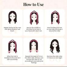 3 Stücke/Set Große Wellen Lockenstab - Schwamm Lockenwickler, Clip & Haargummis, ca. 100cm Länge, ohne Beschädigung, Schlaflocken Formung